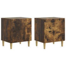 vidaXL Bedside Cabinet 2 pcs Smoked Oak 43 x 34.5 x 50 cm