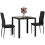Dining Set with Table and 2 Chairs Space Saving Black 1