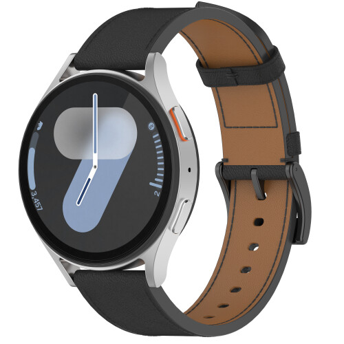 Rem i ægte læder til Samsung Watch 4 5 6 7 Black 1