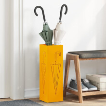 vidaXL Umbrella Stand with Storage Mustard 15.5 x 15.5 x 49 cm Metal