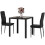 Dining Set with Table and 2 Chairs Space Saving Black 2