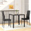 Dining Set with Table and 2 Chairs Space Saving Black 3