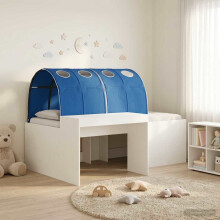 vidaXL Bed Frame with Tunnel 3 pcs White and Blue Engineered Wood