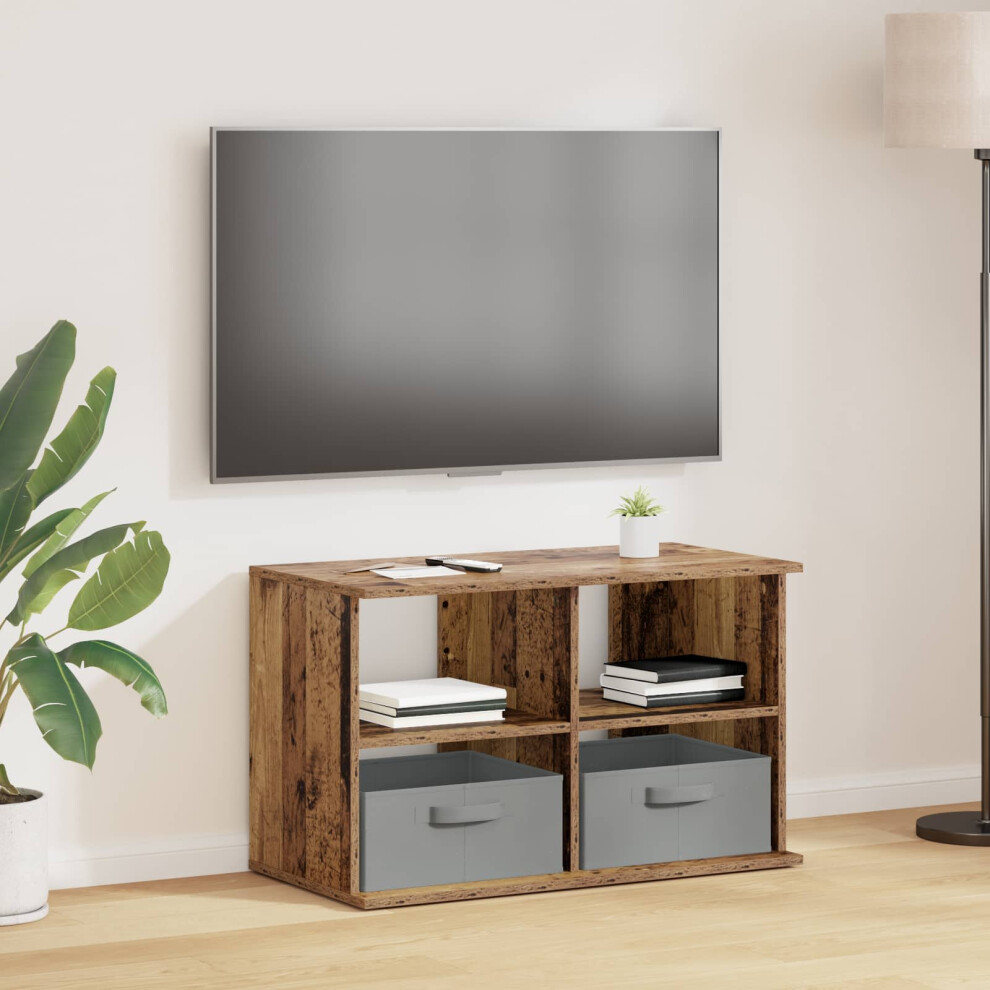Vidaxl Tv Stand With Drawer Old Wood 79 X 40 X 48 Cm