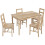 5 Piece Dining Set Solid Wood Table with 4 Chairs Natural 2