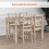 5 Piece Dining Set Solid Wood Table with 4 Chairs Natural 7