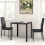 Dining Set with Table and 2 Chairs Space Saving Black 4