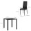 Dining Set with Table and 2 Chairs Space Saving Black 5