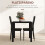 Dining Set with Table and 2 Chairs Space Saving Black 6
