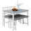 4 Piece Dining Set with Table Bench and 2 Chairs Grey White 2
