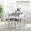 4 Piece Dining Set with Table Bench and 2 Chairs Grey White 8