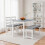 4 Piece Dining Set with Table Bench and 2 Chairs Grey White 4