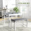 4 Piece Dining Set with Table Bench and 2 Chairs Grey White 6
