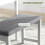 4 Piece Dining Set with Table Bench and 2 Chairs Grey White 7