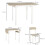 2 Piece Folding Dining Set with Table and 2 Chairs White 5