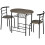 3 Piece Bistro Set with Table and 2 Chairs Black 1