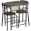 3 Piece Bistro Set with Table and 2 Chairs Black 2