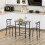 3 Piece Bistro Set with Table and 2 Chairs Black 4