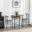3 Piece Bistro Set with Table and 2 Chairs Black 3