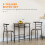 3 Piece Bistro Set with Table and 2 Chairs Black 6