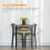 3 Piece Bistro Set with Table and 2 Chairs Black 7