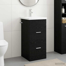 vidaXL Bathroom Vanity with Sink Black Oak 42 x 40 x 84.5 cm