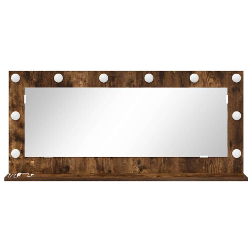VidaXL vidaXL Vanity Mirror Rectangular Smoked Oak 100 x 45 x 18 cm 2
