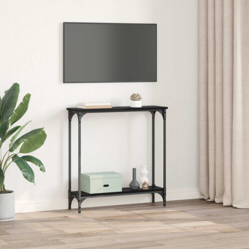 VidaXL vidaXL Console Table Black Oak 75 x 22.5 x 75 cm Engineered Wood 2
