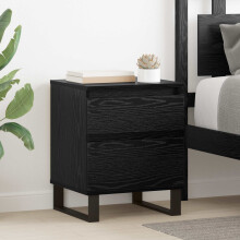 vidaXL Bedside Cabinet 2 pcs Black Oak 40 x 35 x 50 cm Engineered Wood
