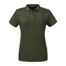 (S, Dark Olive) Russell Womens/Ladies Pure Organic Polo