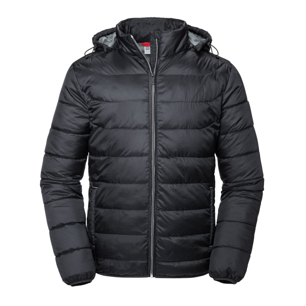 Russell (S, Black) Mens Nano Hooded Padded Jacket