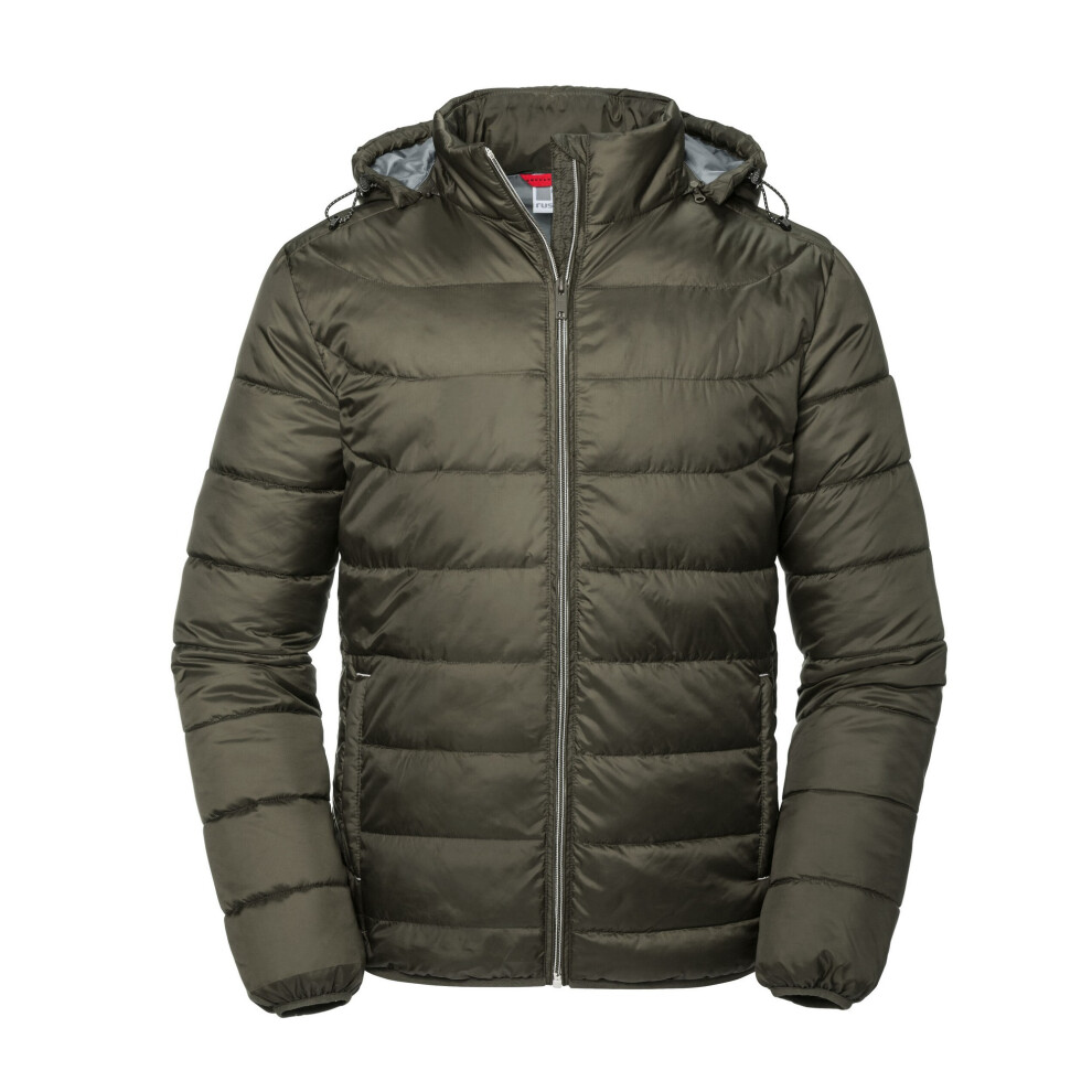 Russell (3Xl, Dark Olive) Mens Nano Hooded Padded Jacket