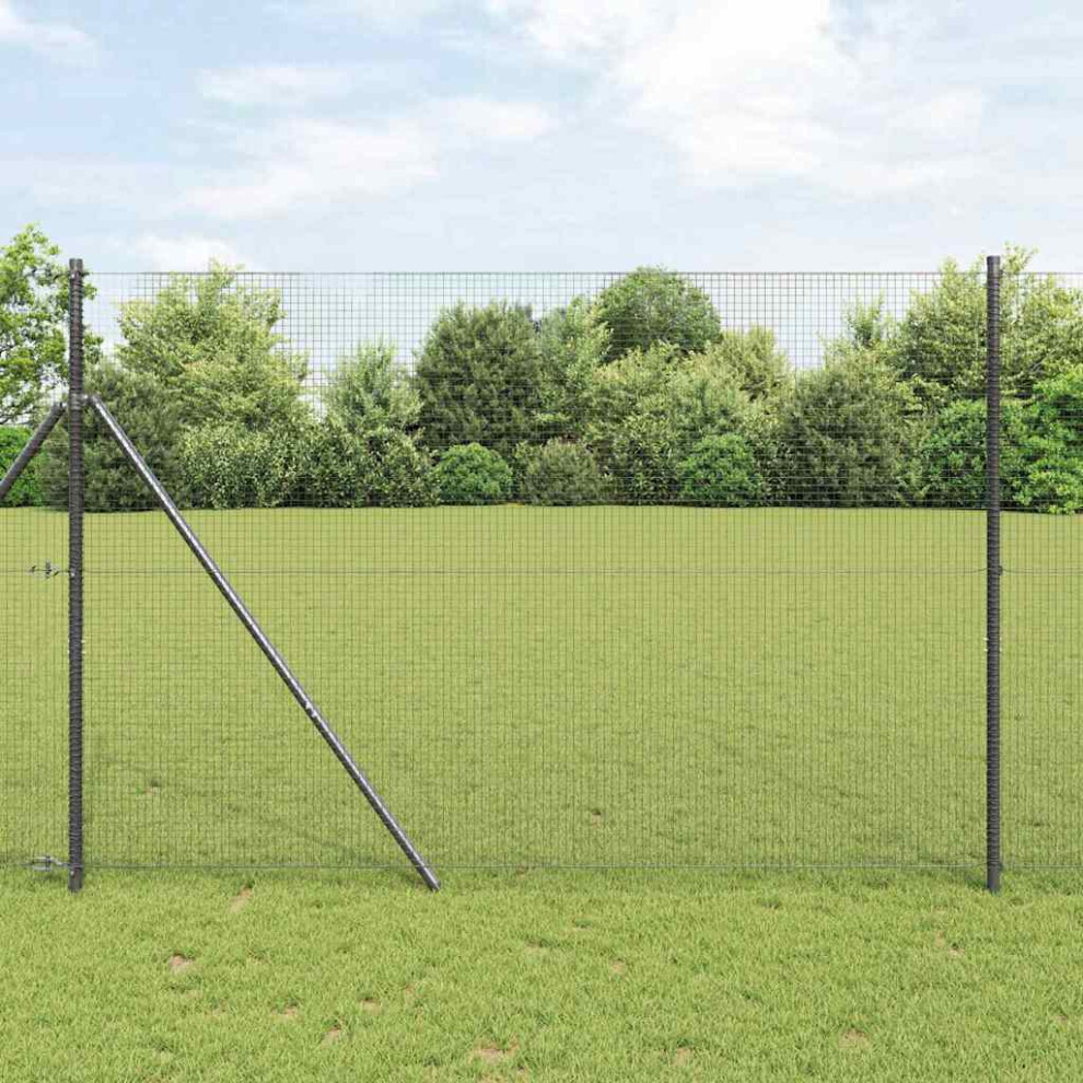 Vidaxl Ground Fix Welded Wire Fence 10 X 1.5 M Pvc-Coated Steel Grey