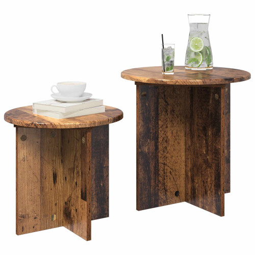 VidaXL vidaXL Side Table Set 2 pcs Old Wood Engineered Wood 2