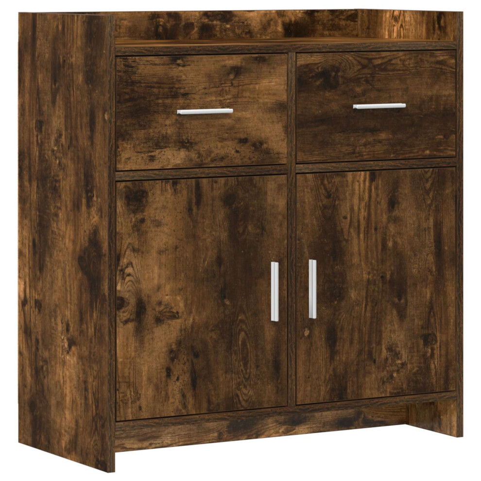 Vidaxl Sideboard Smoked Oak 75 X 36 X 80 Cm Engineered Wood
