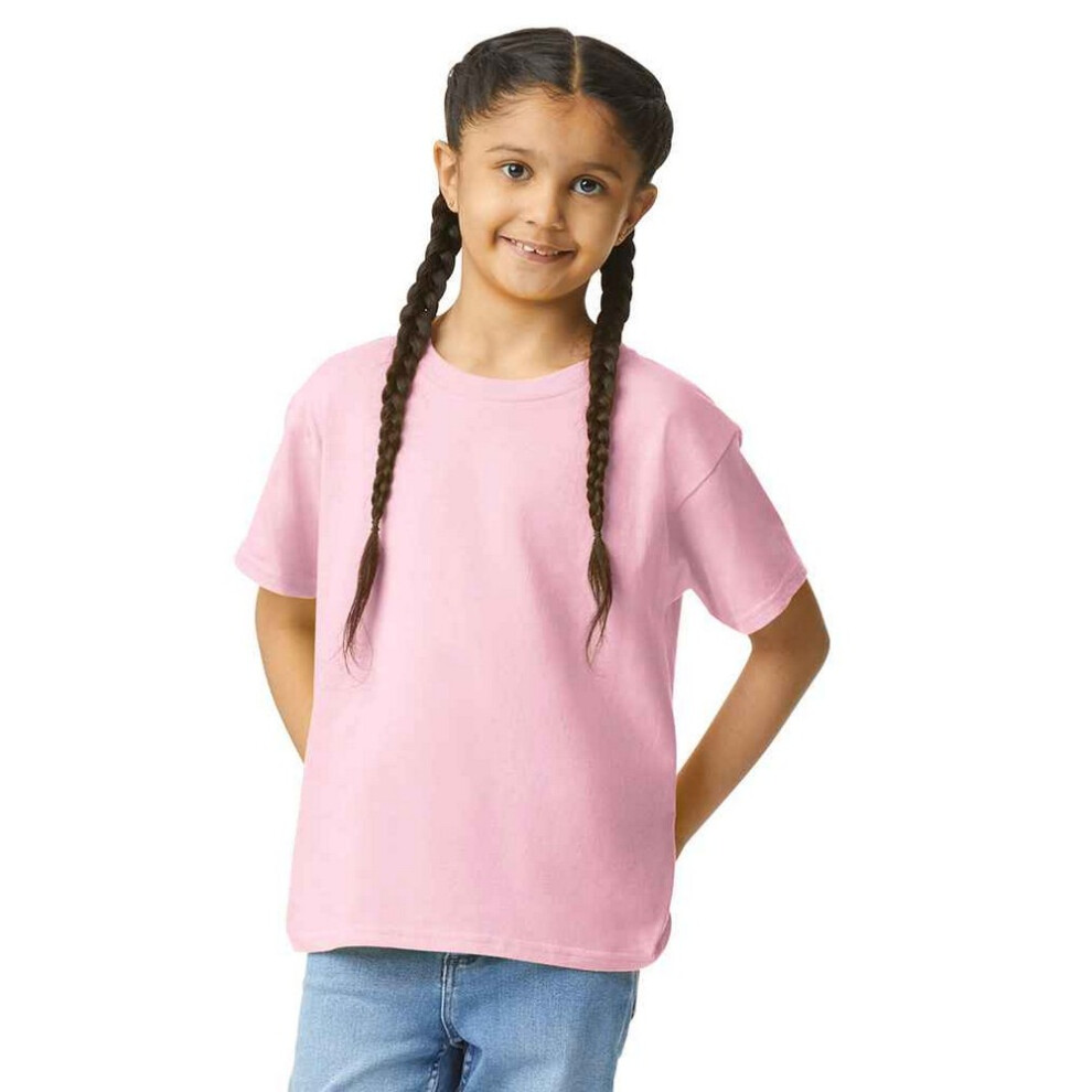Gildan (9-11 Years, Light Pink) Childrens/Kids Plain Lightweight T-Shirt