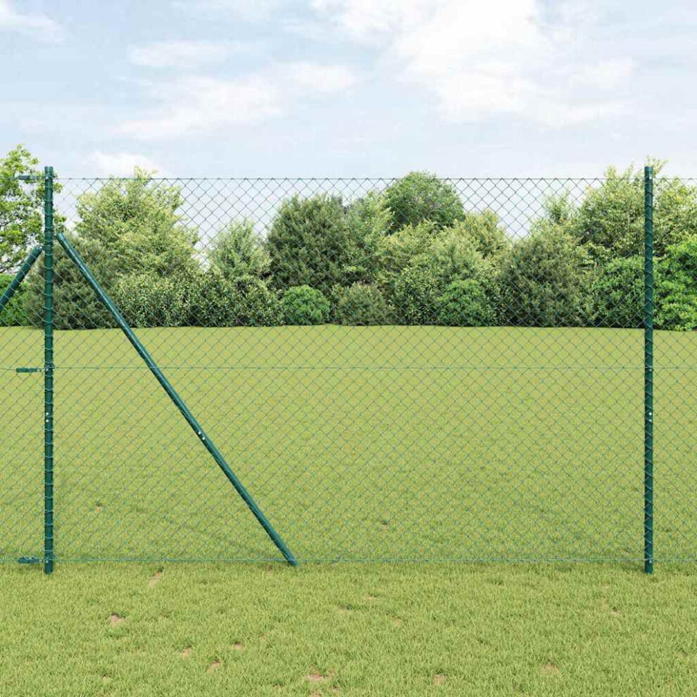 Vidaxl Ground Fix Welded Wire Fence 10 X 1.6 M Pvc-Coated Steel Green