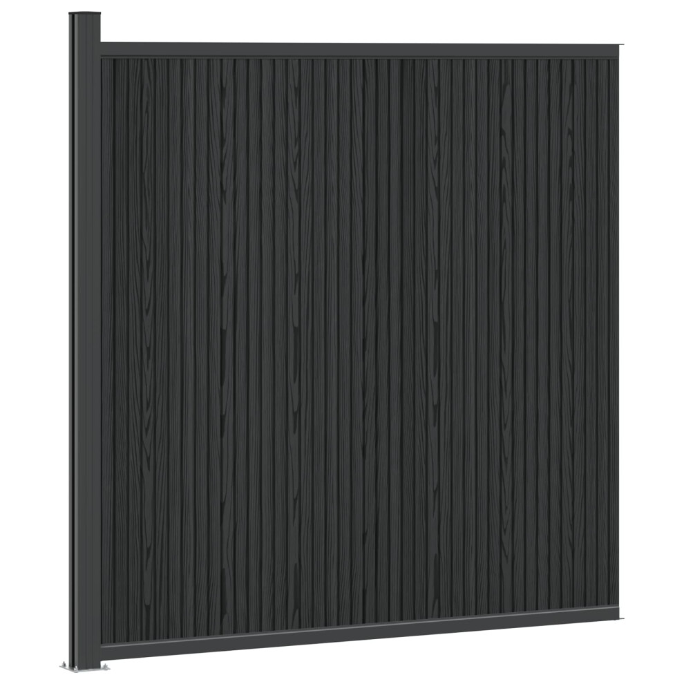 Vidaxl Fence Panel Wpc And Aluminium Black 8721451210542