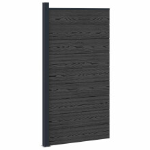 vidaXL Zaunelement 95 x 186 cm WPC und Aluminium Schwarz