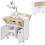 Folding Dining Table Cabinet with Storage and Wheels White 1