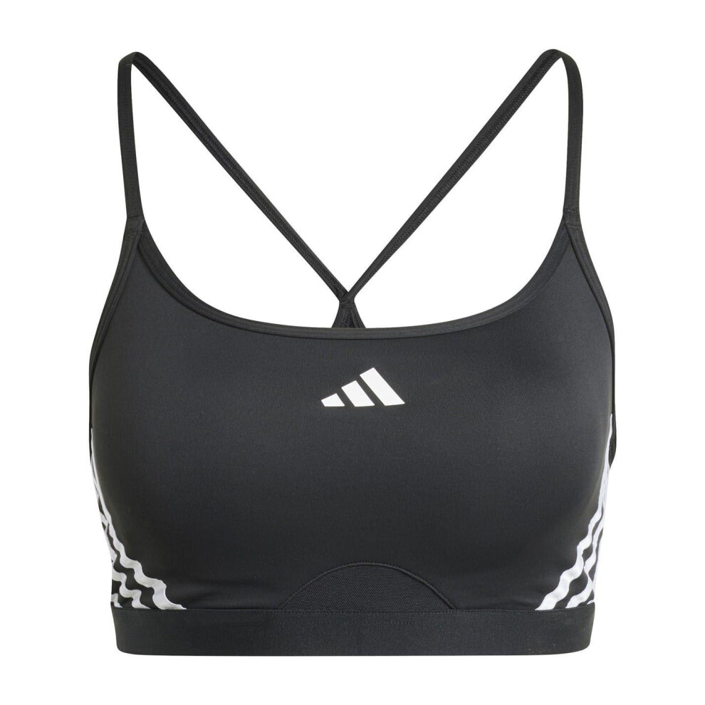 Adidas (20 Uk - 22 Uk, Black/White) Womens/Ladies Aeroreact Sports Bra