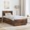 VidaXL vidaXL Bed Frame Smoked Oak 100 x 200 cm Engineered Wood 5