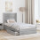 VidaXL vidaXL Storage Bed Grey Sonoma 100 x 200 cm Engineered Wood 4