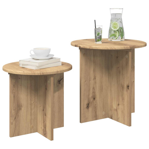 VidaXL vidaXL Side Table Set with Storage 2 pcs Artisan Oak Engineered Wood 1