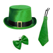 Novelties Unisex Adult Saint Patrick's Day Leprechaun Green Top Hat with Elegant Hats Tie for Party Costume Cosplay