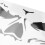 2X Sticker Decorativo Auto Auto Tatuaggio Teschio Scheletro Biger (Nero) 8