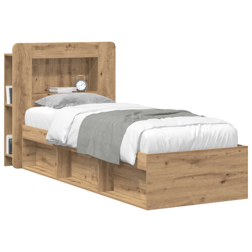 VidaXL vidaXL Headboard Cabinet with Storage Artisan Oak Engineered Wood 2