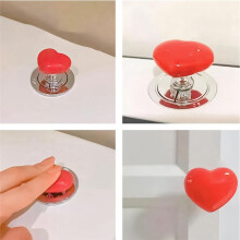 Handle Toilet Press Button Heart Shaped Press Tank Push Toilet Bathing Room Decor Red