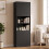 Homcom (Black) HOMCOM 170cm Kitchen Pantry Cabinet with Soft-Close Hinges 9
