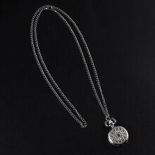 Men Women Pocket Watch Quartz Silver Alloy Pendant Necklace Pocket Deco